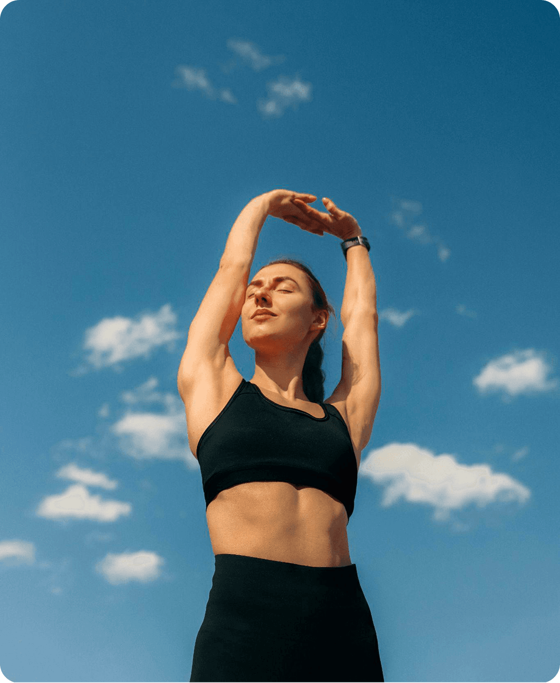 Person macht Sport unter freiem Himmel